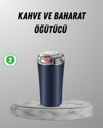 Elektrikli Kahve ve Baharat Öğütücü – Güçlü Motor, Paslanmaz Çelik Gövde, Kolay Temizlik