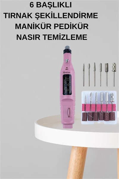 Elektrikli Manikür Pedikür Seti İkili Set 12 Parça Tırnak Bakımı Törpü Protez Çıkarma