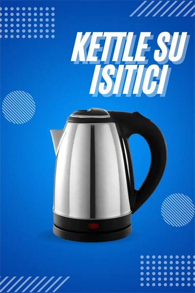 Elektrikli Paslanmaz Çelik Su Isıtcı Çelik Kettle 1.8 Lt. Uzun Ömürlü