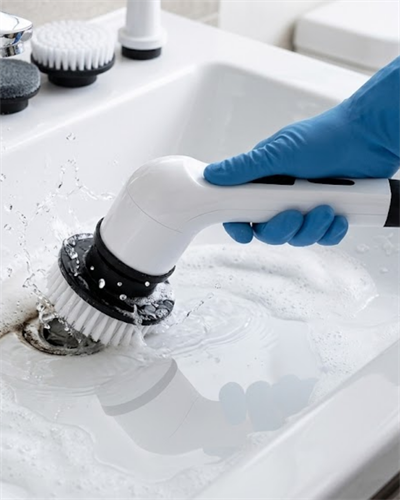 Elektrikli Temizlik Fırçası 9 Başlıklı Güçlü Motor ve Şarjlı Kullanım