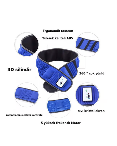 Elektrikli Zayıflama Kemeri Titreşimli Bel ve Karın Masaj Kemeri