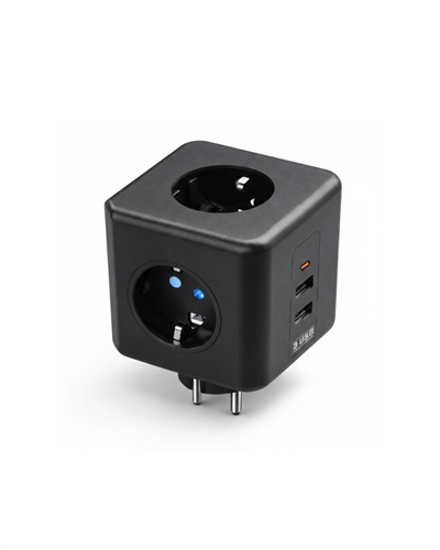 Elektronik Cihazlar İçin Akım Korumalı 3 Prizli USB’li Küp Priz
