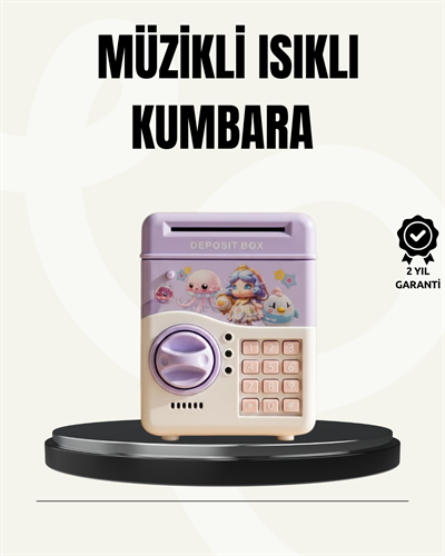 Elektronik Şifreli ATM Görünümlü Çocuk Kumbarası Mor
