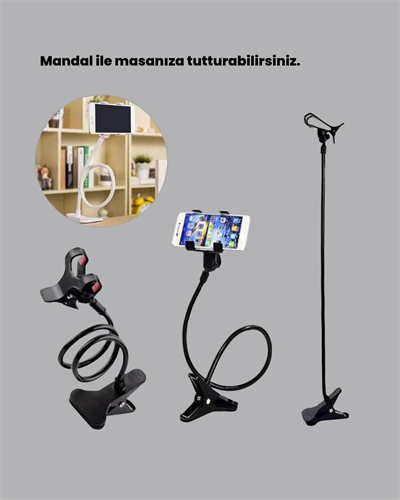 Eller Serbest Kullanım Sağlayan Masaüstü Telefon Tutucu