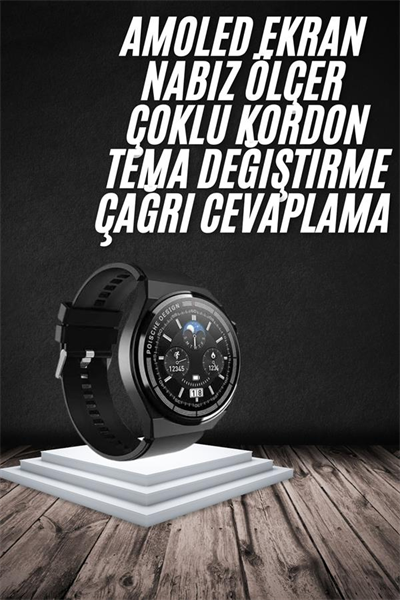 En Çok Tercih Edilen Akıllı Saat Amoled Ekran Nabız Sensörü GPS Uyumlu Adımsayar