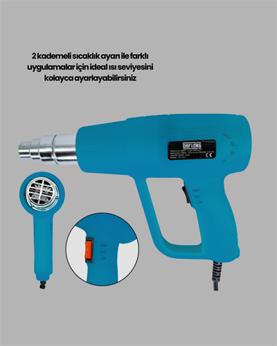 Endüstriyel 2000W Isı Tabancası Plastik Boru Lehim Boya Çıkarma