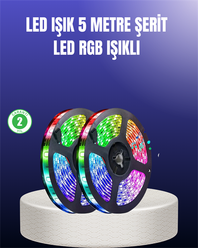 Enerji Tasarruflu RGB Şerit LED 5 Metre