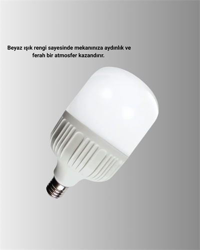 Enerji Tasarruflu Şarjlı LED Ampul 30W Beyaz Işık