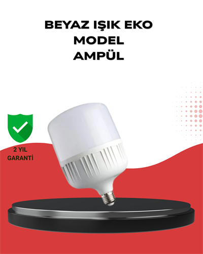 Enerji Tasarruflu Şarjlı LED Ampul 30W Beyaz Işık