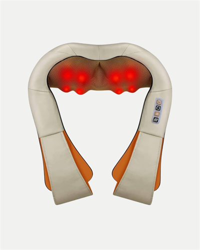Ergonomik Ovmalı Masaj Aleti – Isıtmalı, Yoğurmalı, Boyun ve Bel Rahatlatıcı Masaj Makinesi