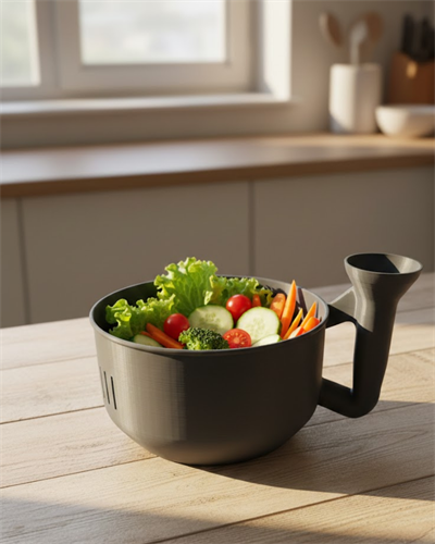 Ergonomik Saplı Sebze Süzgeçli Yıkayıcı Çok Amaçlı Mutfak Ürünü