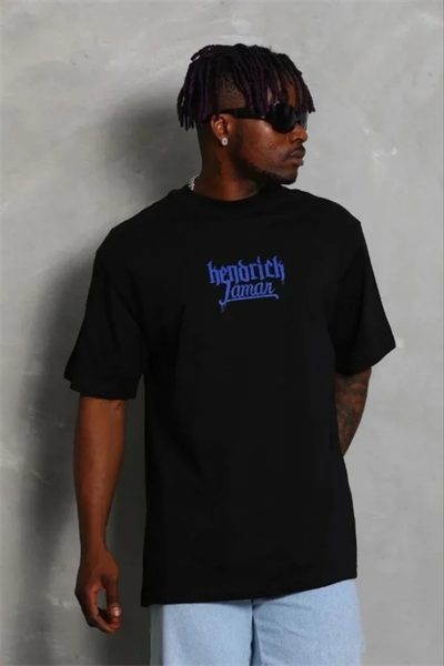 Erkek Baskılı T-Shirt Kısa Kol Bisiklet Yaka Regular Fit Rahat Kalıp Günlük Tişört - Siyah