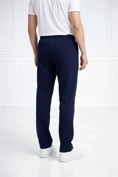 Erkek Düz Paça Beli Lastikli İpli Günlük Spor Eşofman Altı Rahat Fit - Lacivert