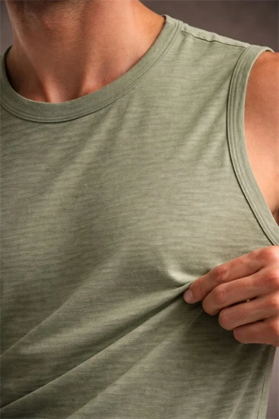 Erkek Flamlı Kumaş Sıfır Kolsuz Atlet Basic Spor Üst, Günlük Ve Fitness Kullanımına Uygun - Mint Yeşili