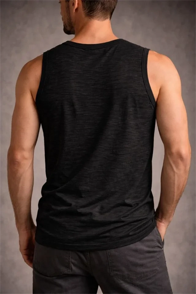 Erkek Flamlı Kumaş Sıfır Kolsuz Atlet Basic Spor Üst, Günlük Ve Fitness Kullanımına Uygun - Siyah
