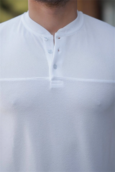 Erkek Hakim Yakalı Kısa Kollu Pamuklu T-shirt