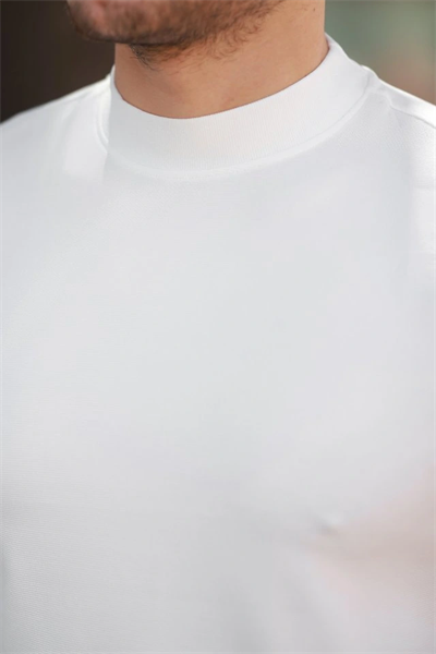 Erkek Ince çizgi Dokulu Kısa Kollu T-shirt