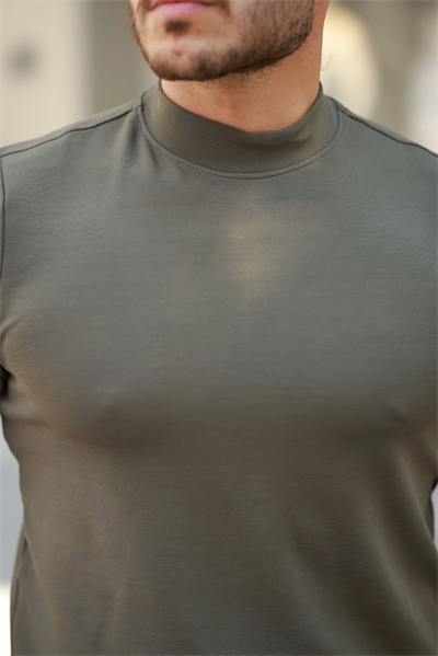 Erkek Ince çizgi Dokulu Kısa Kollu Tişört