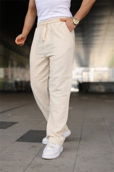 Erkek İthal Yıkamalı Keten Pantolon