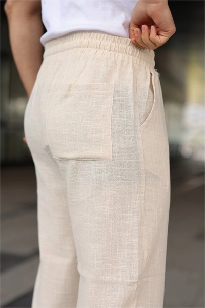 Erkek İthal Yıkamalı Keten Pantolon