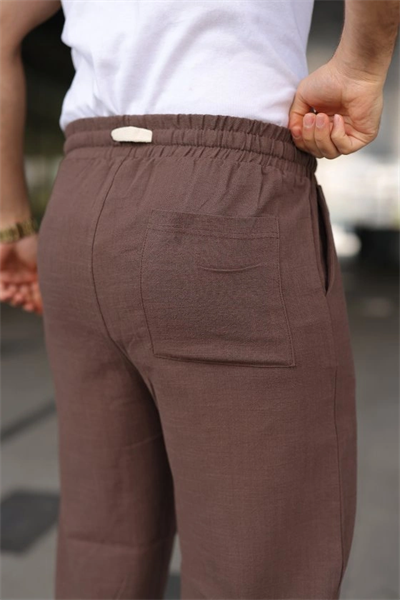 Erkek İthal Yıkamalı Keten Pantolon