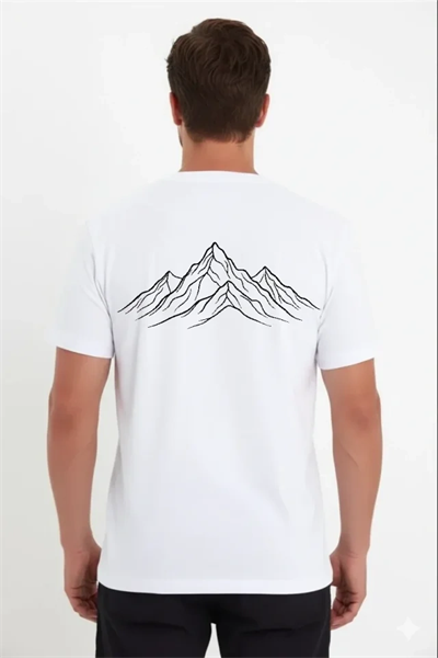 Erkek Nihilist Penguen Özel Tasarım Oversize Bisiklet Yaka Tişört - Beyaz