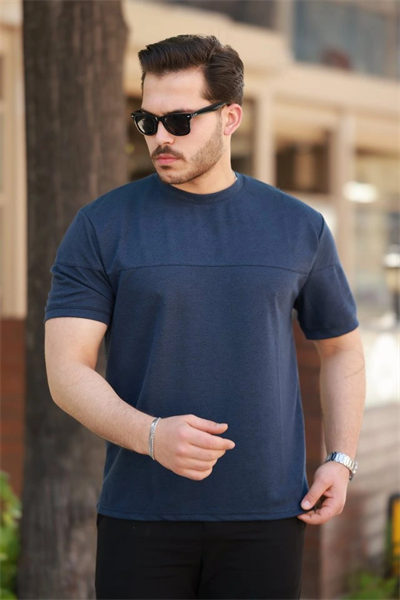 Erkek Oversize Bisiklet Yaka Kısa Kollu T-shirt