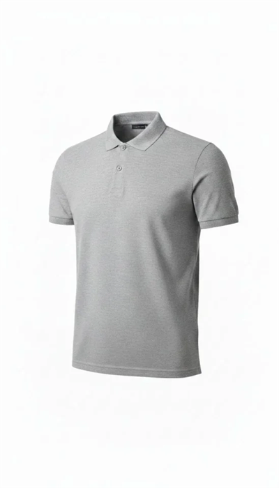 Erkek Pike Kumaş Düğmeli Yaka Regular Fit Günlük Kısa Kol Tişört T-shirt - Gri