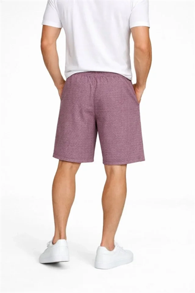 Erkek Pötikareli Şort – Beli Lastikli Bağcıklı, Cepli, Rahat Kesim Günlük Yazlık Şort - Gül Kurusu