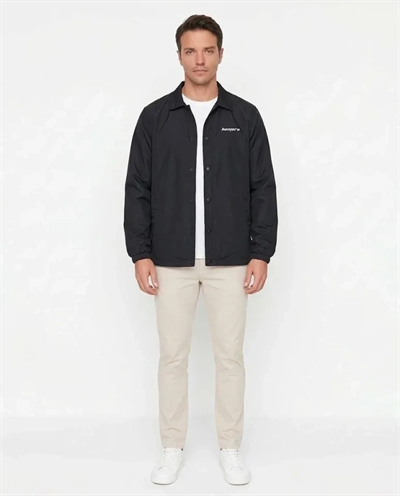 Erkek Yağmur İtici İç Astarlı Çıtçıtlı İç Cepli Dış Cepli Mevsimlik Ceket - Siyah