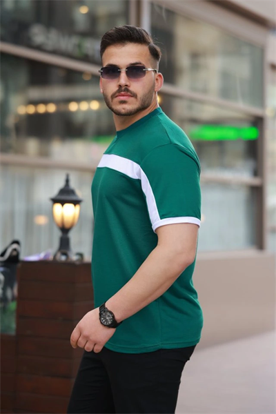Erkek şerit Detaylı Kısa Kollu T-shirt
