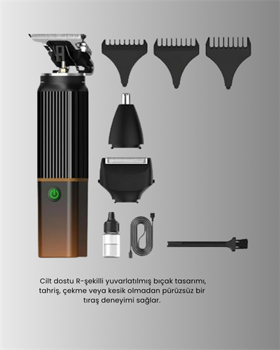 Erkekler İçin Şarjlı 3’ü 1 Arada Trimmer Seti – Güçlü Motor, Sessiz Çalışma