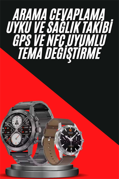 Erkeklere Özel Akıllı Saat Çelik Kordon Bluetooth Bağlantılı İOS ve Android Uyumlu