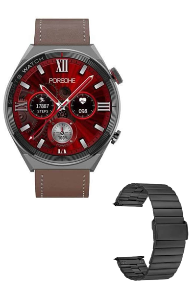 Erkeklere Özel Akıllı Saat Çelik Kordon Bluetooth Bağlantılı İOS ve Android Uyumlu