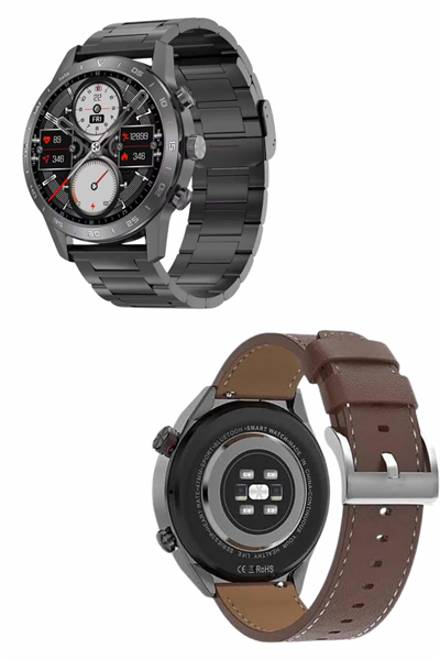 Erkeklere Özel Akıllı Saat Çelik Kordon Bluetooth Bağlantılı İOS ve Android Uyumlu