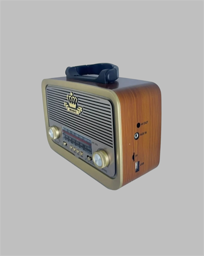 Eskitme Tasarımlı Ahşap Bluetooth Radyo LED Aydınlatmalı