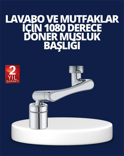 Esnek 1080° Musluk Başlığı 3 Eklemli Hareketli Su Modlu Lavabo Aparatı