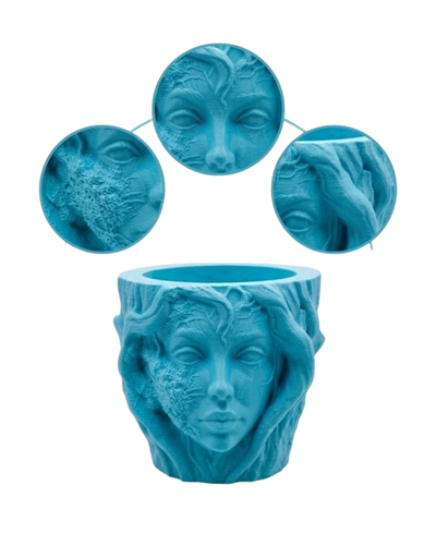 Estetik Kadın Yüzü Heykel Tasarımlı Dekoratif 3D Saksı Vazo