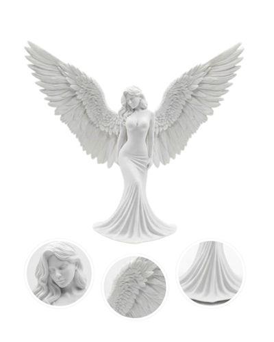 Estetik Melek Kadın Figürlü 3D Dekoratif Biblo Modern Salon Dekoru