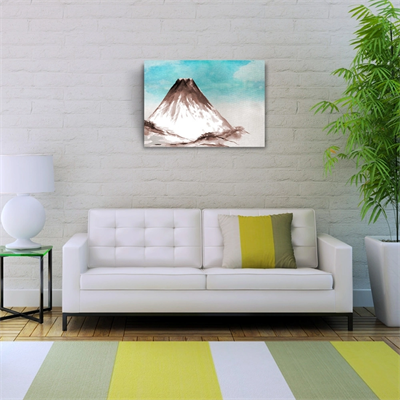 Etekleri Karlı Yanardağ Yağlıboya Kanvas Tablo 50 x 70