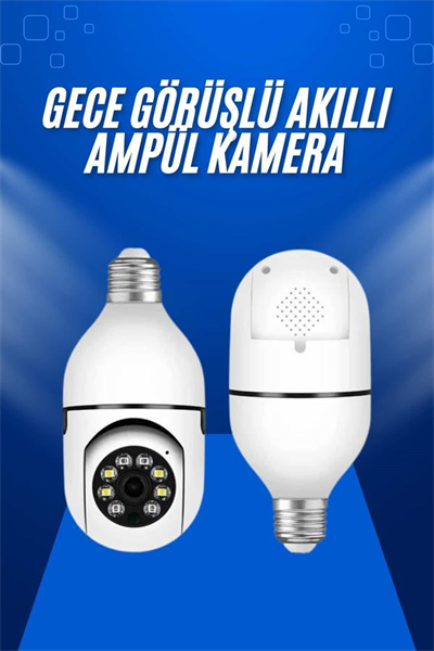 Ev Kamerası Wifi Kamerası Gece Görüşlü Akıllı Ampül Kamera