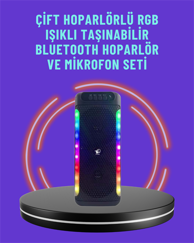 Ev ve Dış Mekan Kullanımına Uygun RGB Işıklı Hoparlör