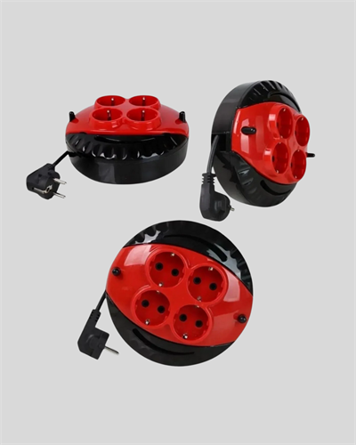 Ev ve Ofis İçin 3 Metre Kablolu 4 Priz Makarası