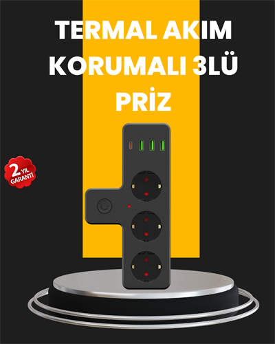 Ev ve Ofis İçin Akıllı Çoklu Priz 7 Girişli