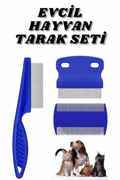 Evcil Hayvan Bit Tarağı Seti Paslanmaz Çelik Bıçaklı 4lü Set