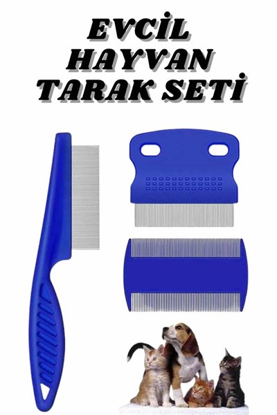 Evcil Hayvan Bit Tarağı Seti Paslanmaz Çelik Bıçaklı 4lü Set