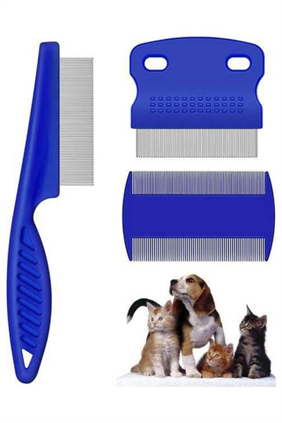 Evcil Hayvan Tarak Seti 4lü Bit Tarağı Ked Köpek Tüyüne Uygun
