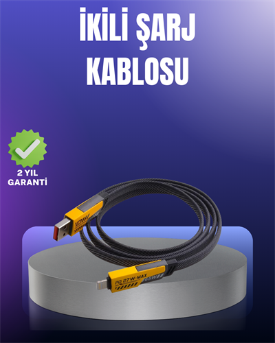 Evrensel Uyumluluklu Dayanıklı Metal Başlıklı Hızlı Şarj Kablosu
