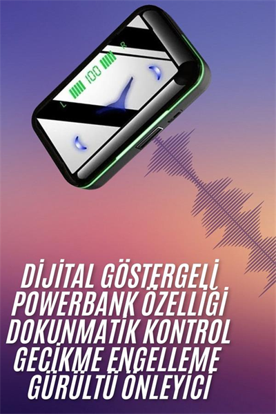Extra Bass Kablosuz Kulaklık Işıklı Bluetooth Kulaklık Powerbank Özellikli
