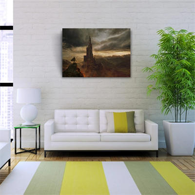 Fantastik Kayalıklara Oyulmuş Tarihi Kale Kanvas Tablo 50 x 70